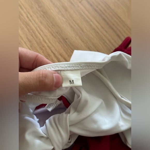 Red and white 2 piece high waist bikini - Picture 5 of 5